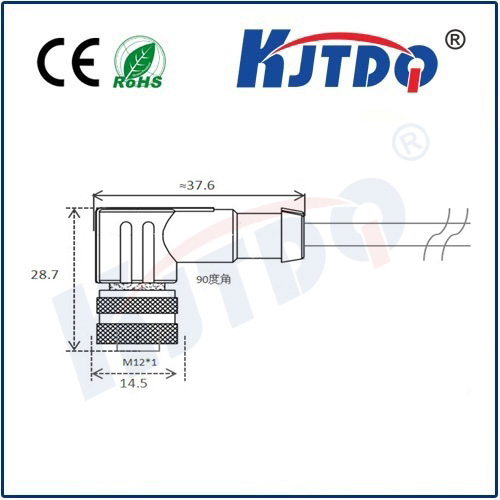 M12连接器 A型-浇铸电缆屏蔽系列 弯头