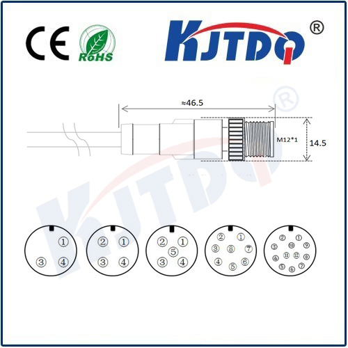 M12连接器 A型-浇铸电缆系列 直头